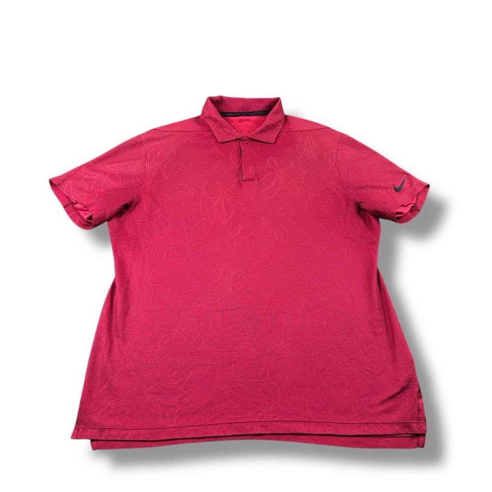 Nike Dri-Fit ADV Tiger Woods Collection Red Floral Golf Polo DH0919-677 Mens M